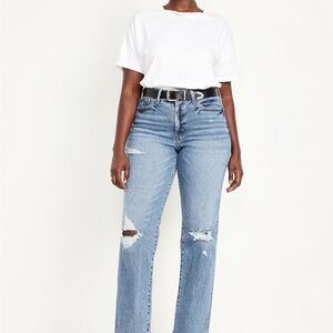 Old Navy Light Blue Distressed Boyfriend Jeans 12 tall nwt